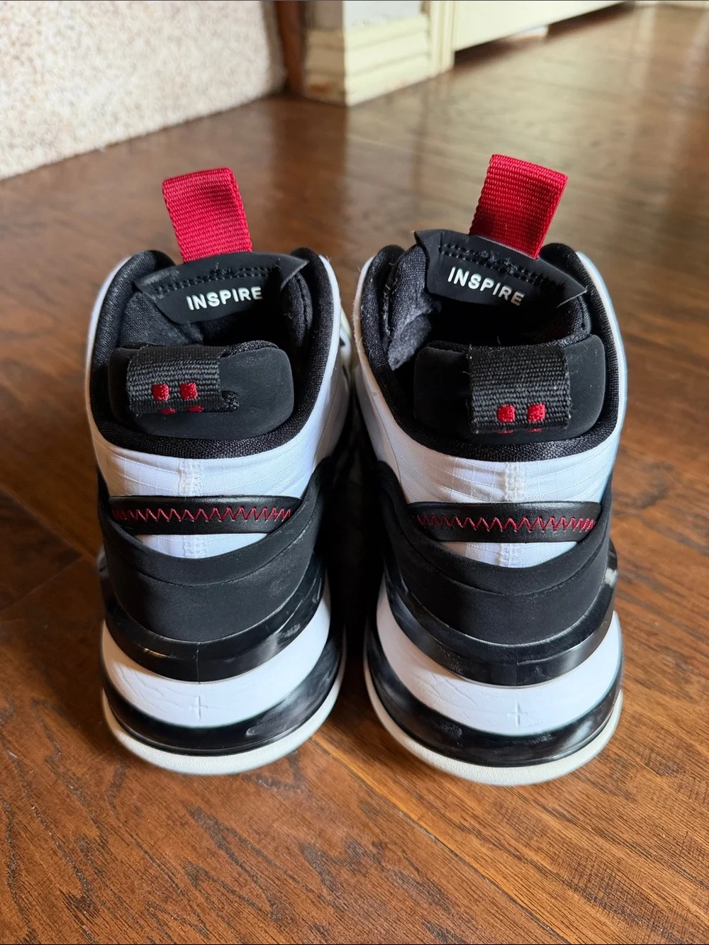 Jordan Men’s High-Top Athletic Sneakers — White, Black & Red